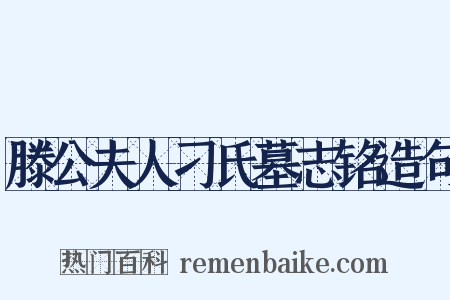 滕公夫人刁氏墓志铭造句是什么意思的图片